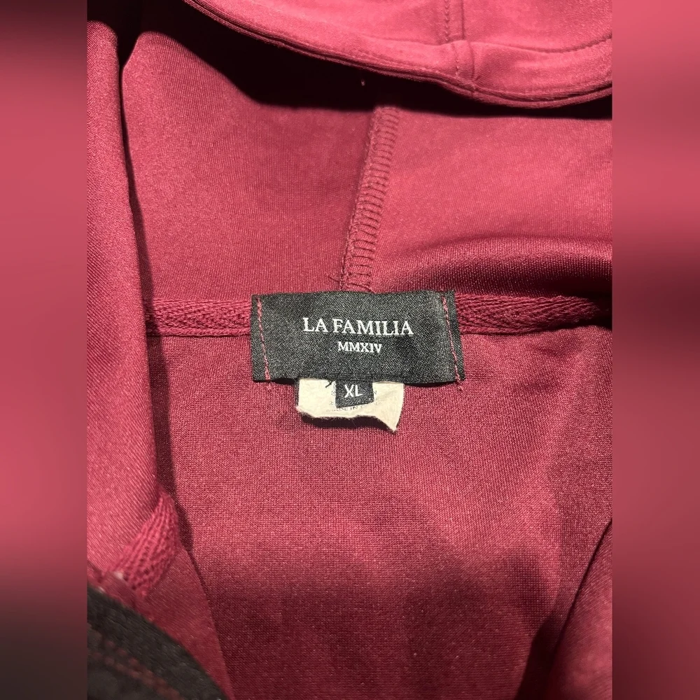 Men's Burgundy Zip Up Sweater XL - Picture 6 of 9